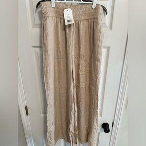 Wonderly Ceramic Tan Linen-Like Pants
